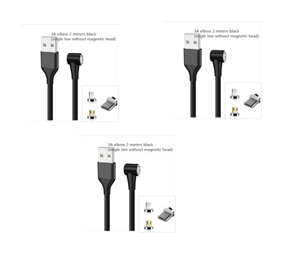 Compatible with Apple , Magnetic USB Cable Fast Charging Micro USB Type C Data Wire Cord Magnet Charger Mobile Phone Cable