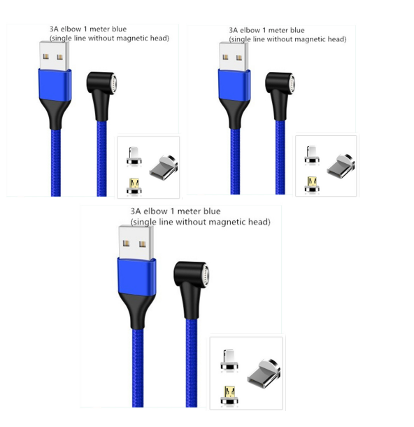 Compatible with Apple , Magnetic USB Cable Fast Charging Micro USB Type C Data Wire Cord Magnet Charger Mobile Phone Cable