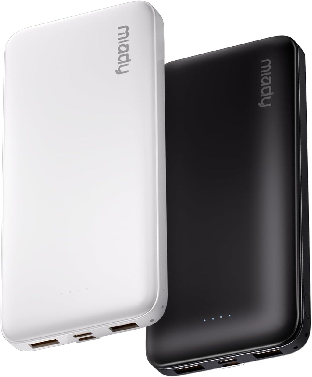 Miady 2-Pack Portable Charger, Slim 10000mAh Power Bank Travel Battery Pack