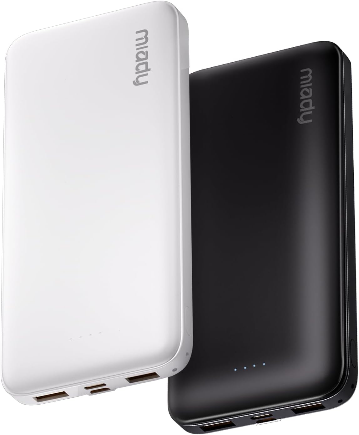 Miady 2-Pack Portable Charger, Slim 10000mAh Power Bank Travel Battery Pack