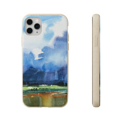 Biodegradable Phone Case with 'Tranquil Mountain View 4' Landscape Original Artwork by Barbara Cleary