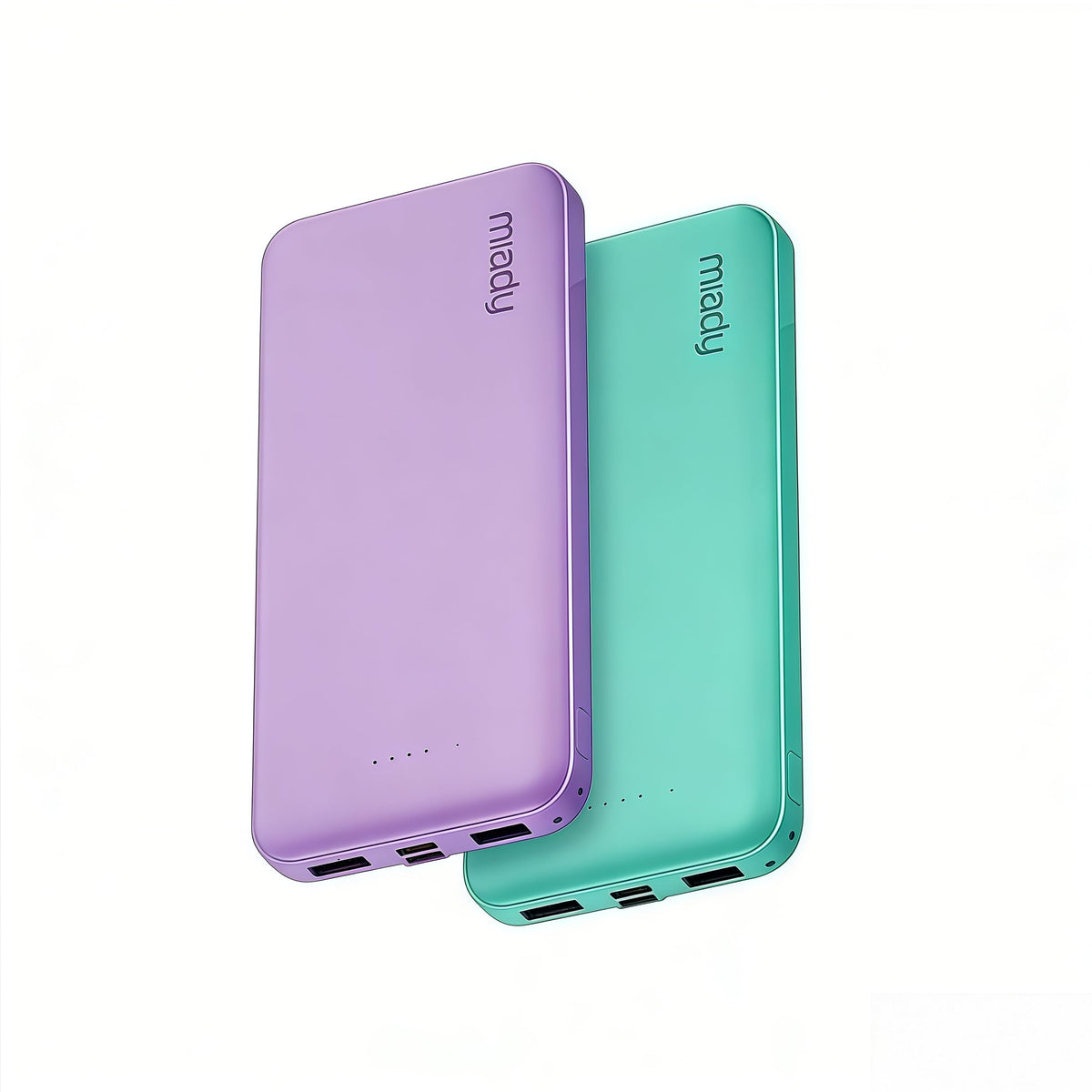 Miady 2-Pack Portable Charger, Slim 10000mAh Power Bank Travel Battery Pack