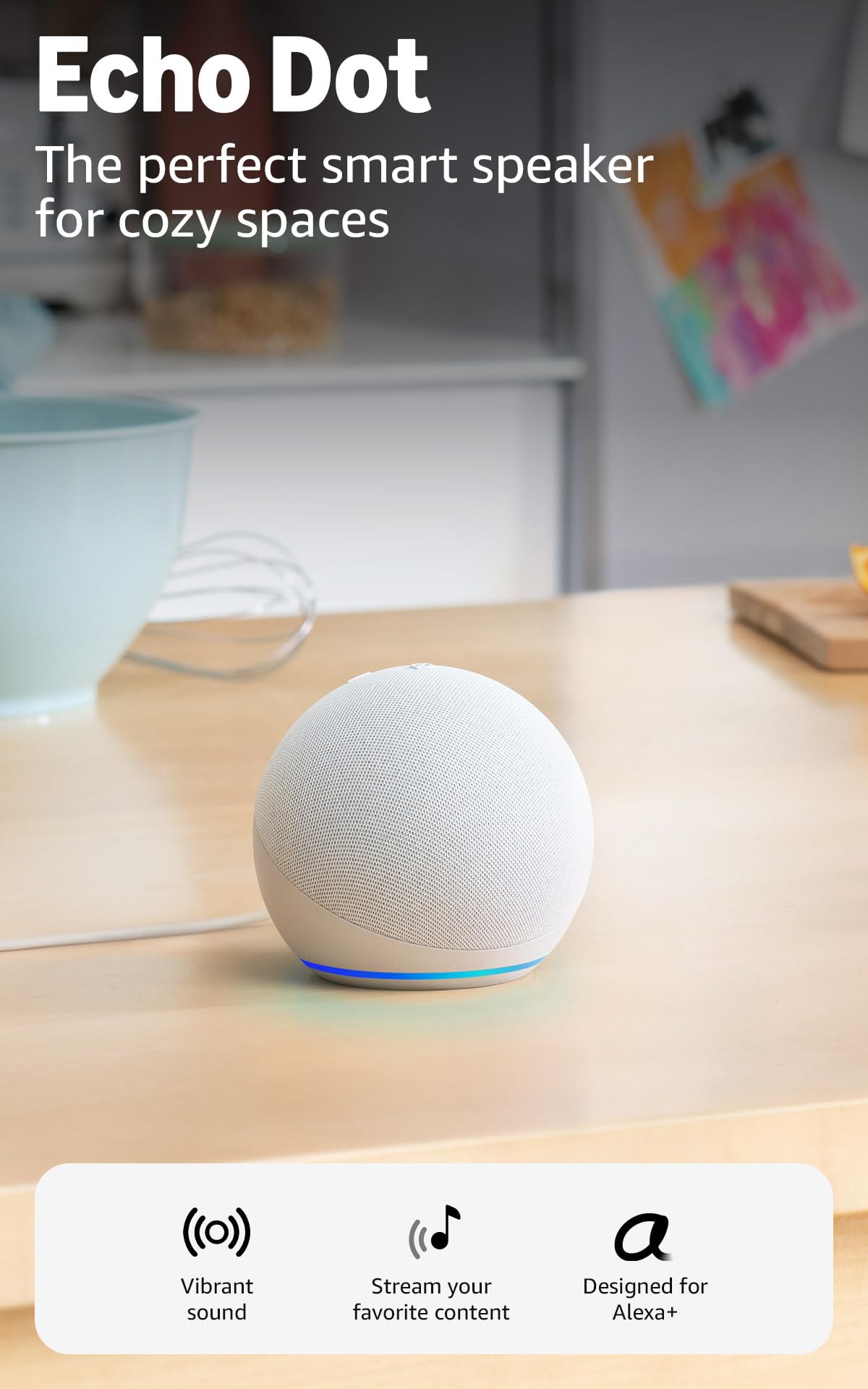 Amazon Echo Dot (newest model) - Vibrant sounding speaker, Designed for Alexa+, Great for bedrooms, dining rooms and offices, Charcoal