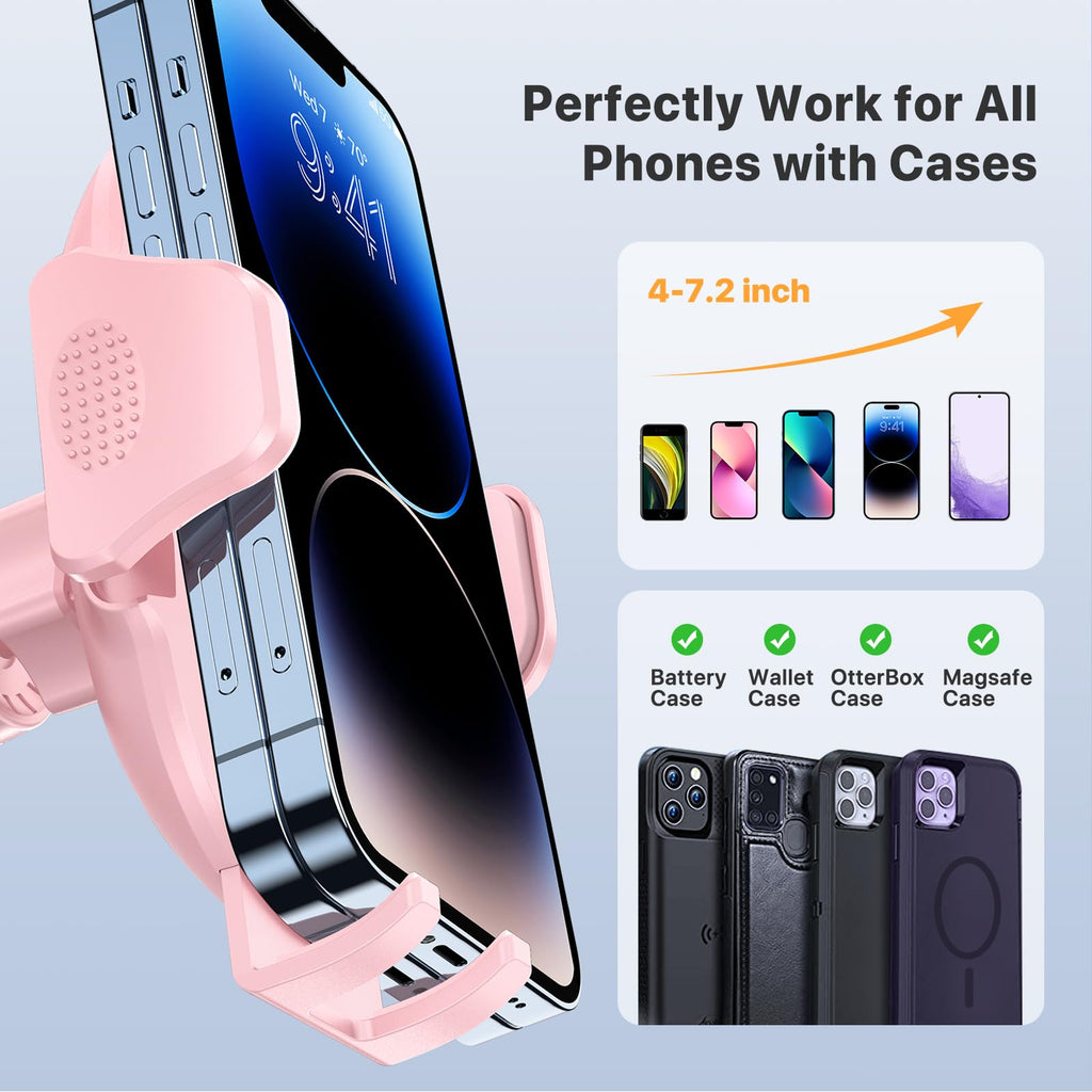 Miracase Phone Holders for Your Car with Metal Hook Clip, Air Vent Cell Phone Stand Car Mount, Universal Automobile Cradle for Garmin GPS Fit iPhone Android and All Smartphones, Dark Black