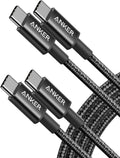 Anker USB C to USB C Cable, 60W Fast Charging Cable (2-Pack, 6 ft, Black)