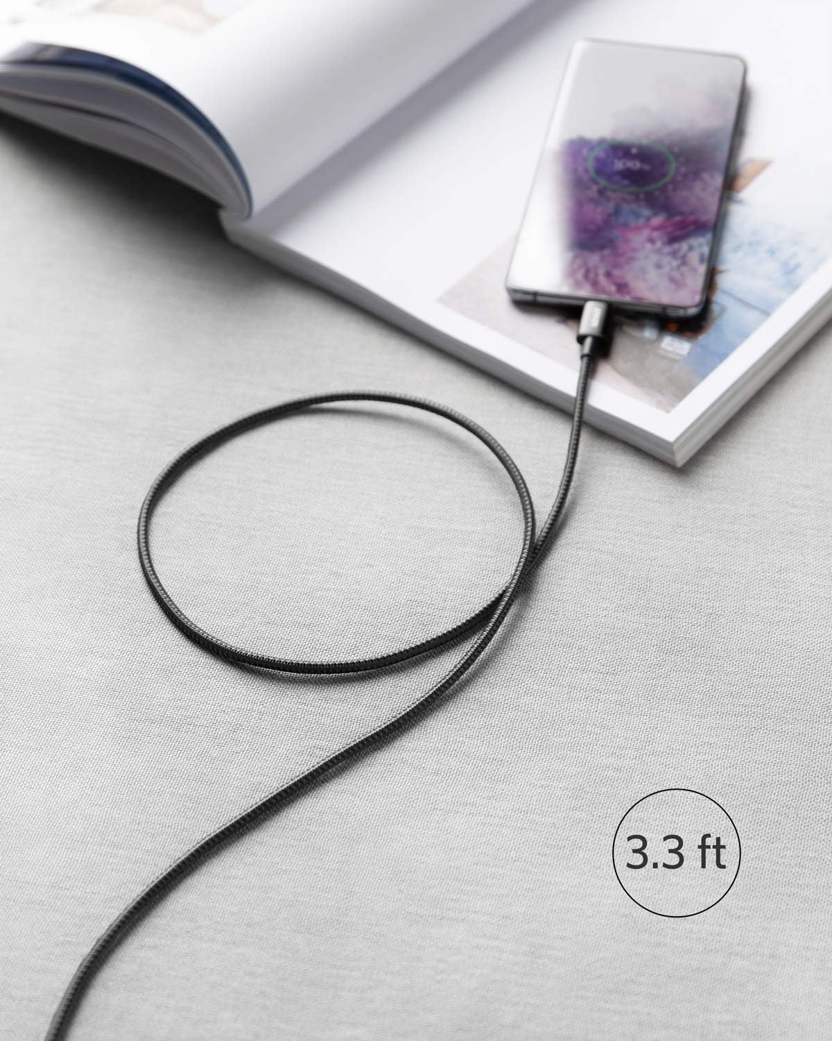 Anker USB C to USB C Cable, 60W Fast Charging Cable (2-Pack, 6 ft, Black)