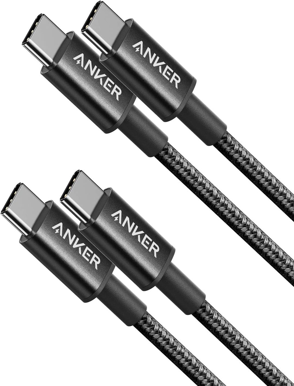 Anker USB C to USB C Cable, 60W Fast Charging Cable (2-Pack, 6 ft, Black)