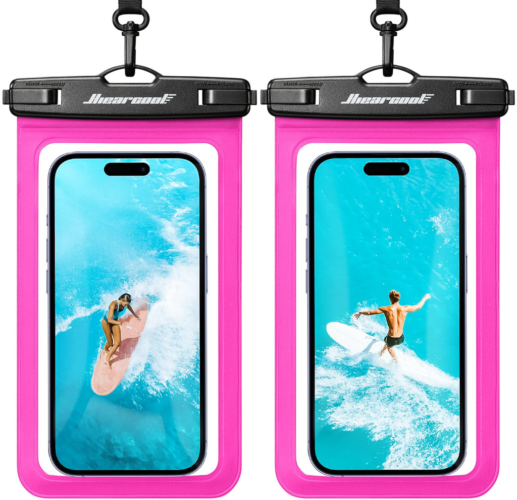 Hiearcool Waterproof Phone Pouch, Waterproof Phone Case, Black&Green 2-Pack