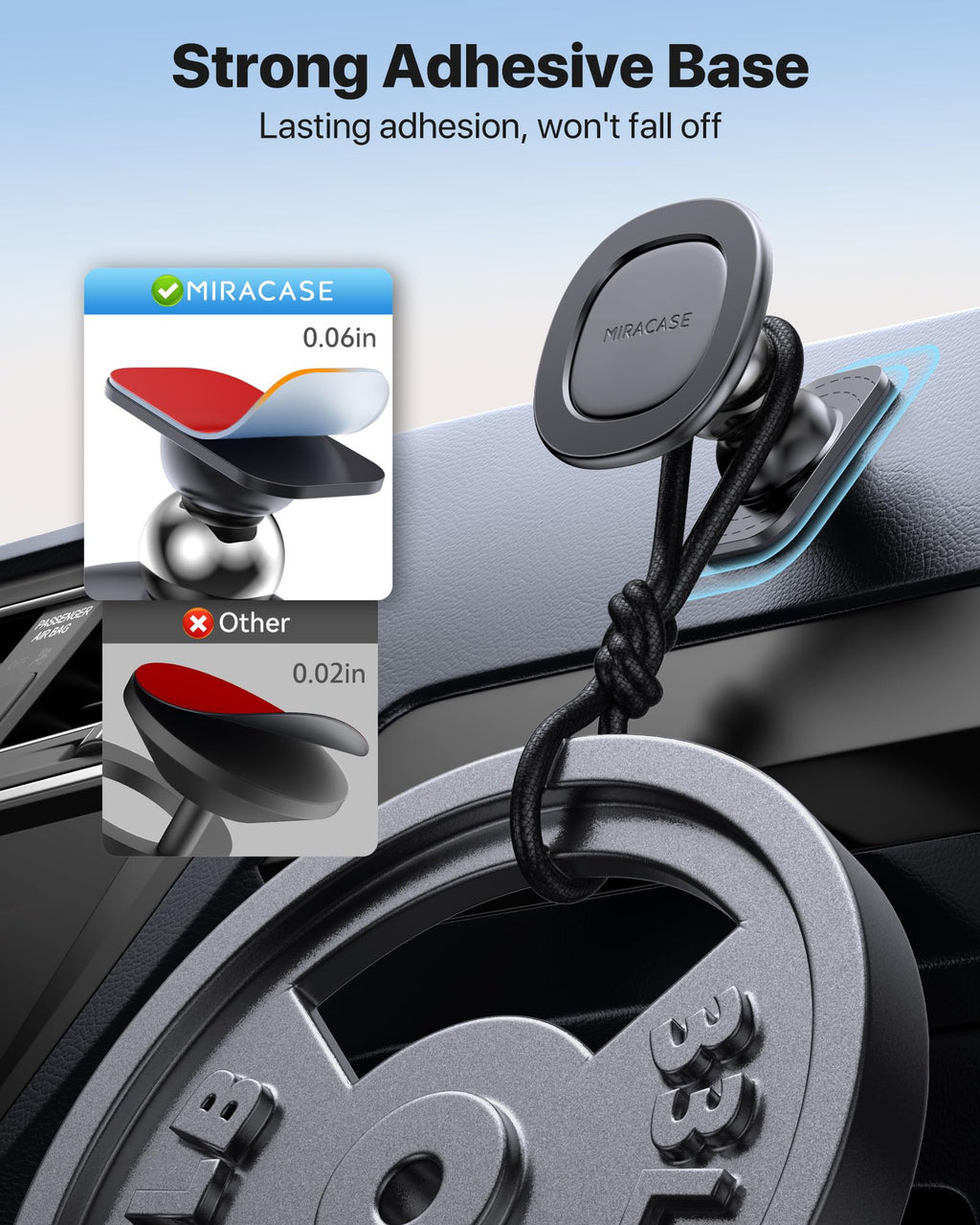 Miracase Phone Holders for Your Car with Metal Hook Clip, Air Vent Cell Phone Stand Car Mount, Universal Automobile Cradle for Garmin GPS Fit iPhone Android and All Smartphones, Dark Black