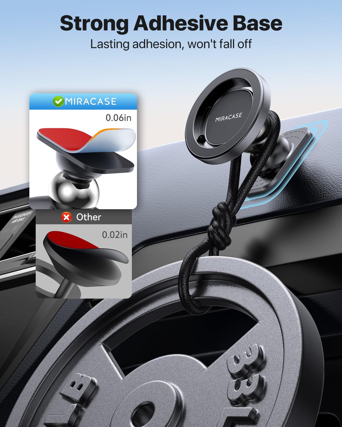 Miracase Phone Holders for Your Car with Metal Hook Clip, Air Vent Cell Phone Stand Car Mount, Universal Automobile Cradle for Garmin GPS Fit iPhone Android and All Smartphones, Dark Black
