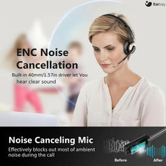 Wireless Headset with Mic and Charging Dock