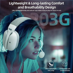 Wireless Gaming Headset with Dual Mic & Type-C Charging