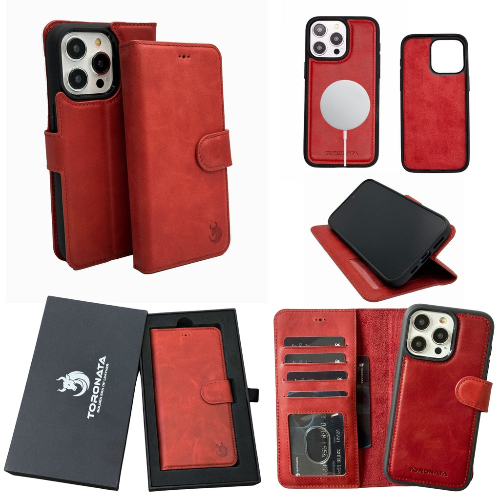 Vegas Premium Leather iPhone 15 Wallet Case with MagSafe | Detachable RFID Blocking Luxury Wallet
